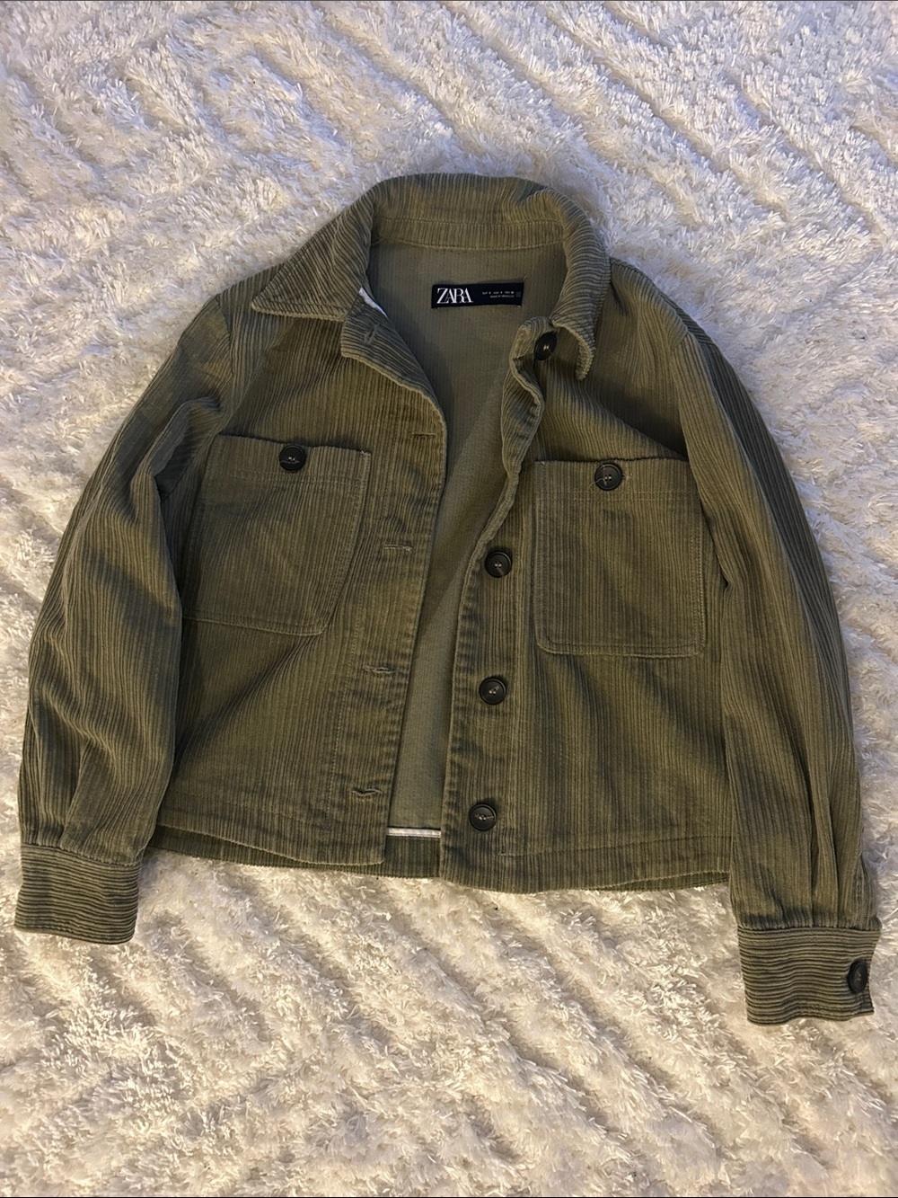 ZARA Olive Corduroy Shirt Jacket